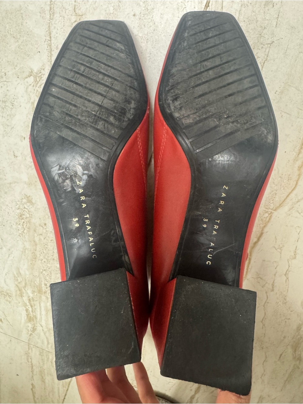 Zara Red Square-Toe Leather Ankle Boots - Picture 5 of 5